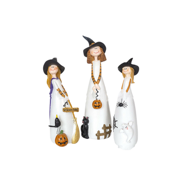 Halloween Witch Decoration Trio Resin Craft