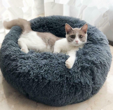 Round Fluffy Pet Bed